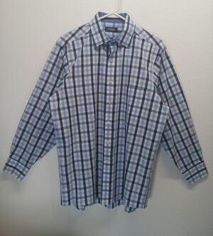 Chaps Men's Plaid Long Sleeve Dress Shirt l Size: 16 - 32/33